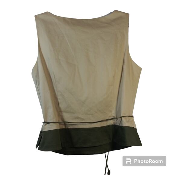 Citrine Green Tan Pants Set Business Casual Safari 2 Piece Set Size 14 - Picture 4 of 16